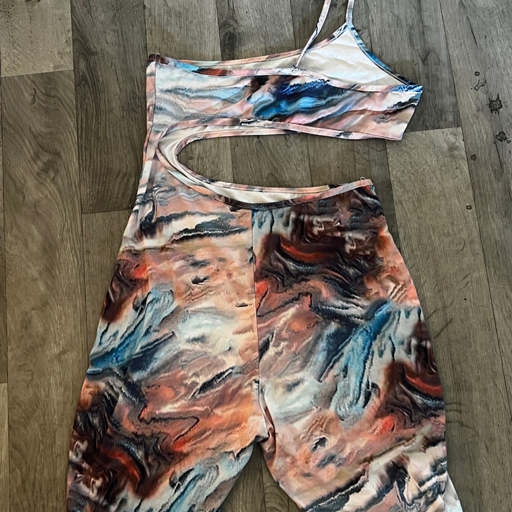Abstract One-Shoulder Jumpsuit